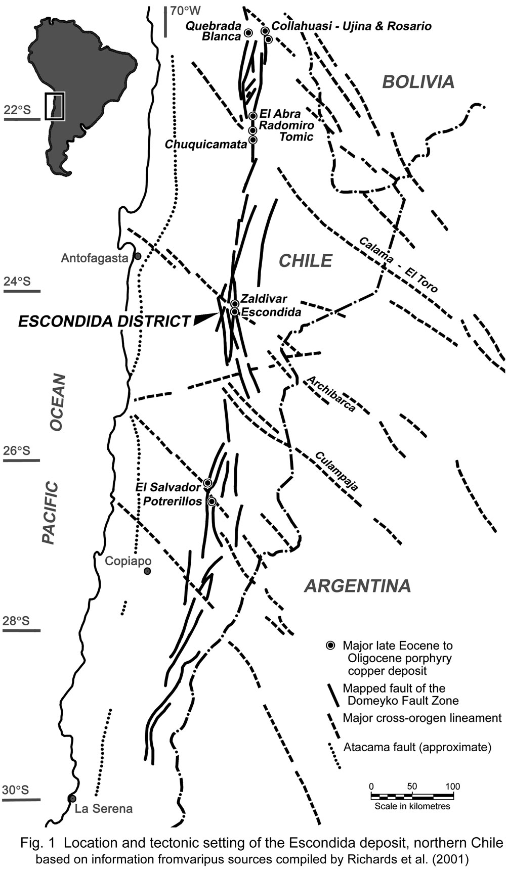 Escondida regional setting