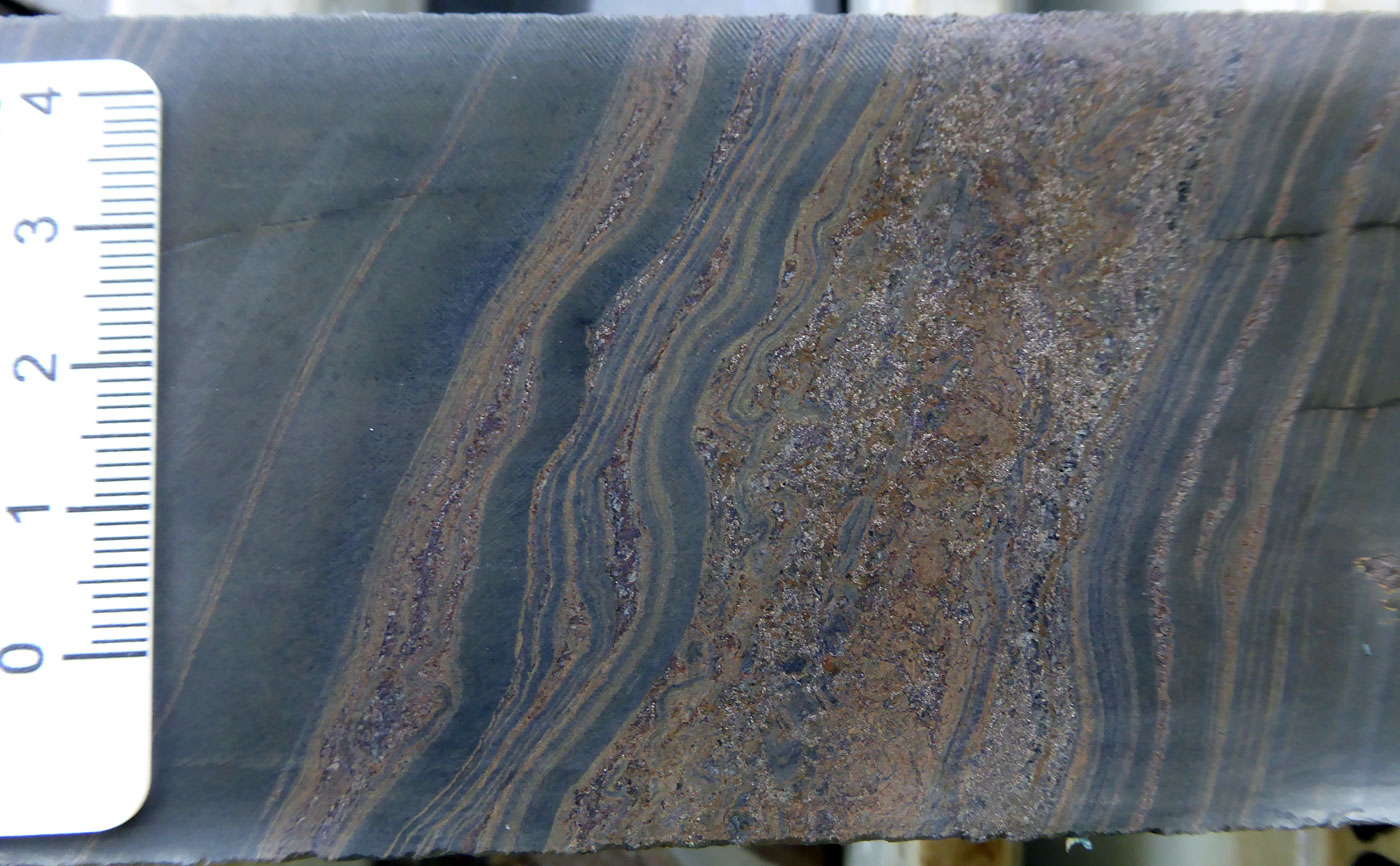 Banded and brecciated sulphide