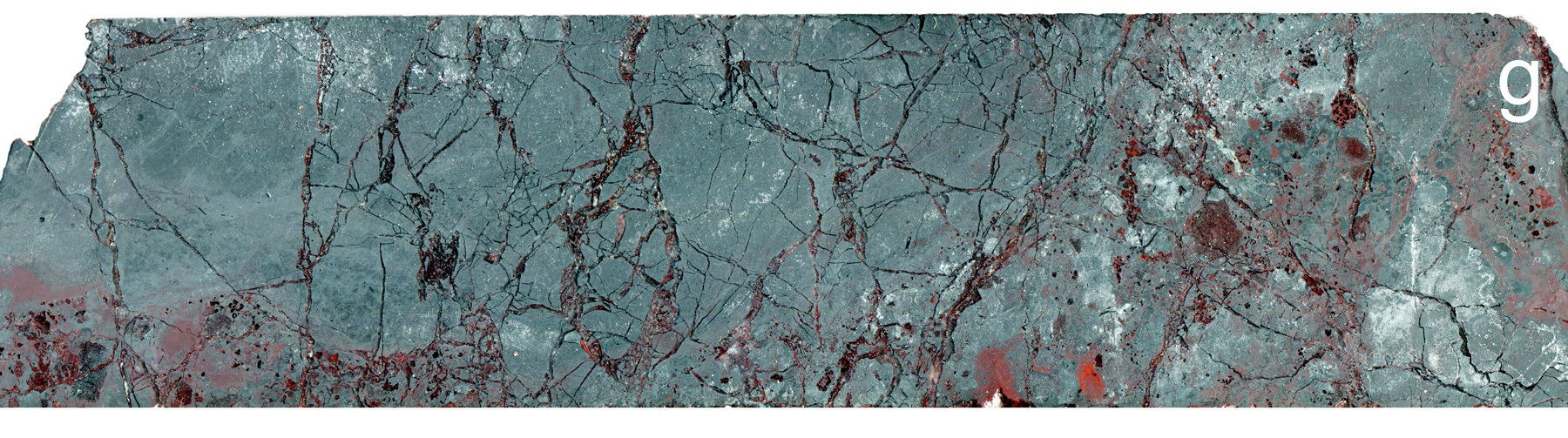 Hematite altered fractured grey mudstone