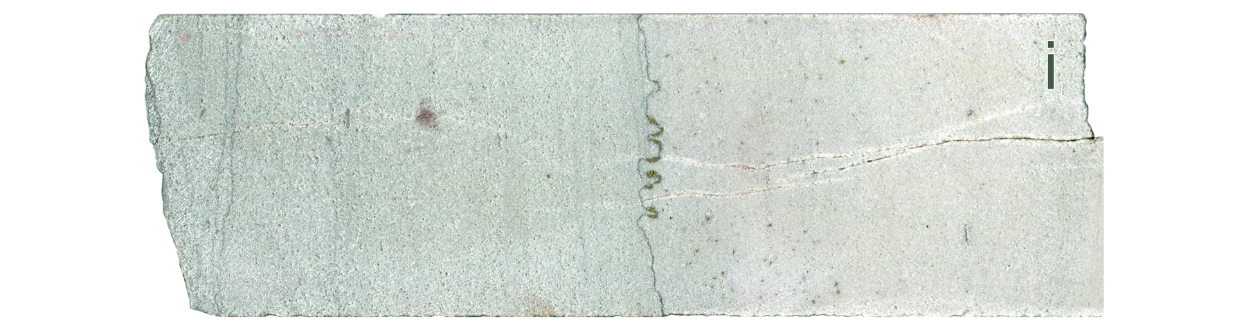 White altered sandstone with stylolites