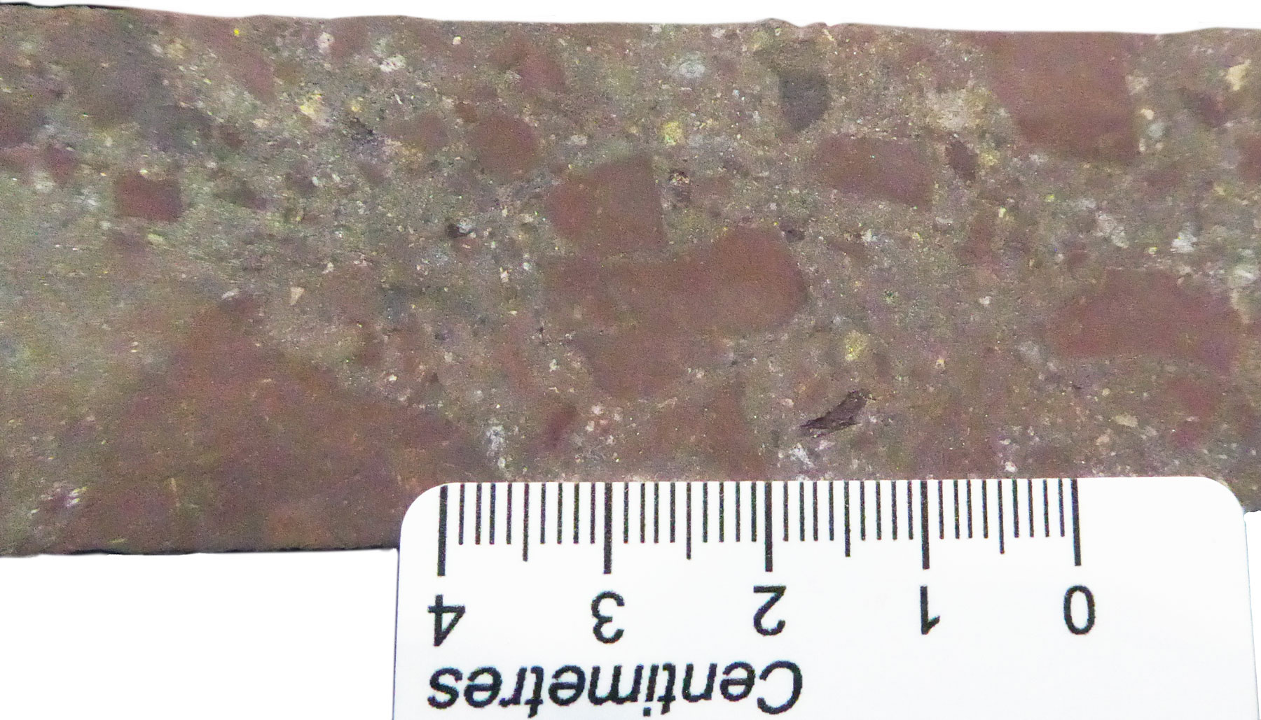 Hematite clast and matrix breccia with finely disseminated sulphides