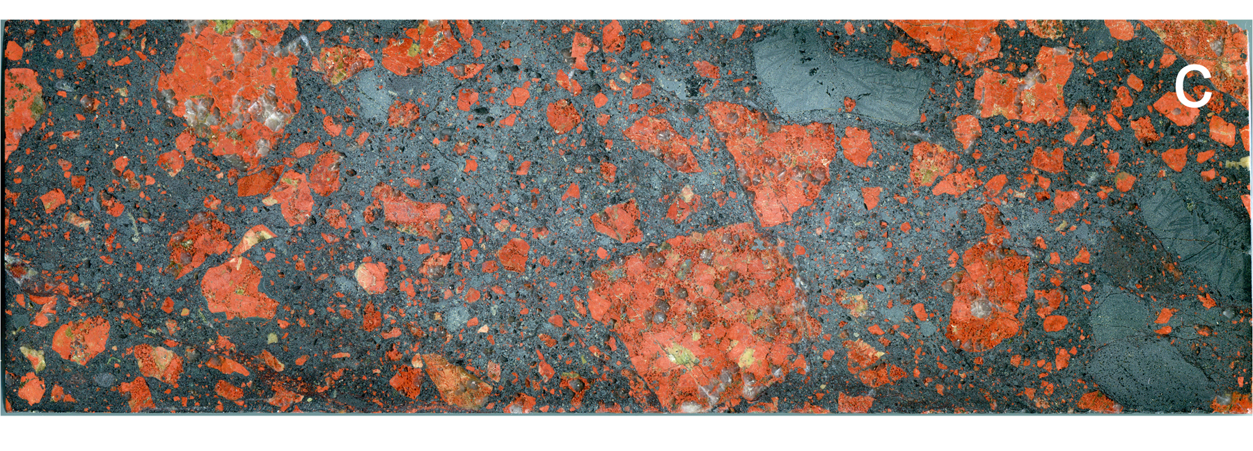 Hematite granite breccia from RU48