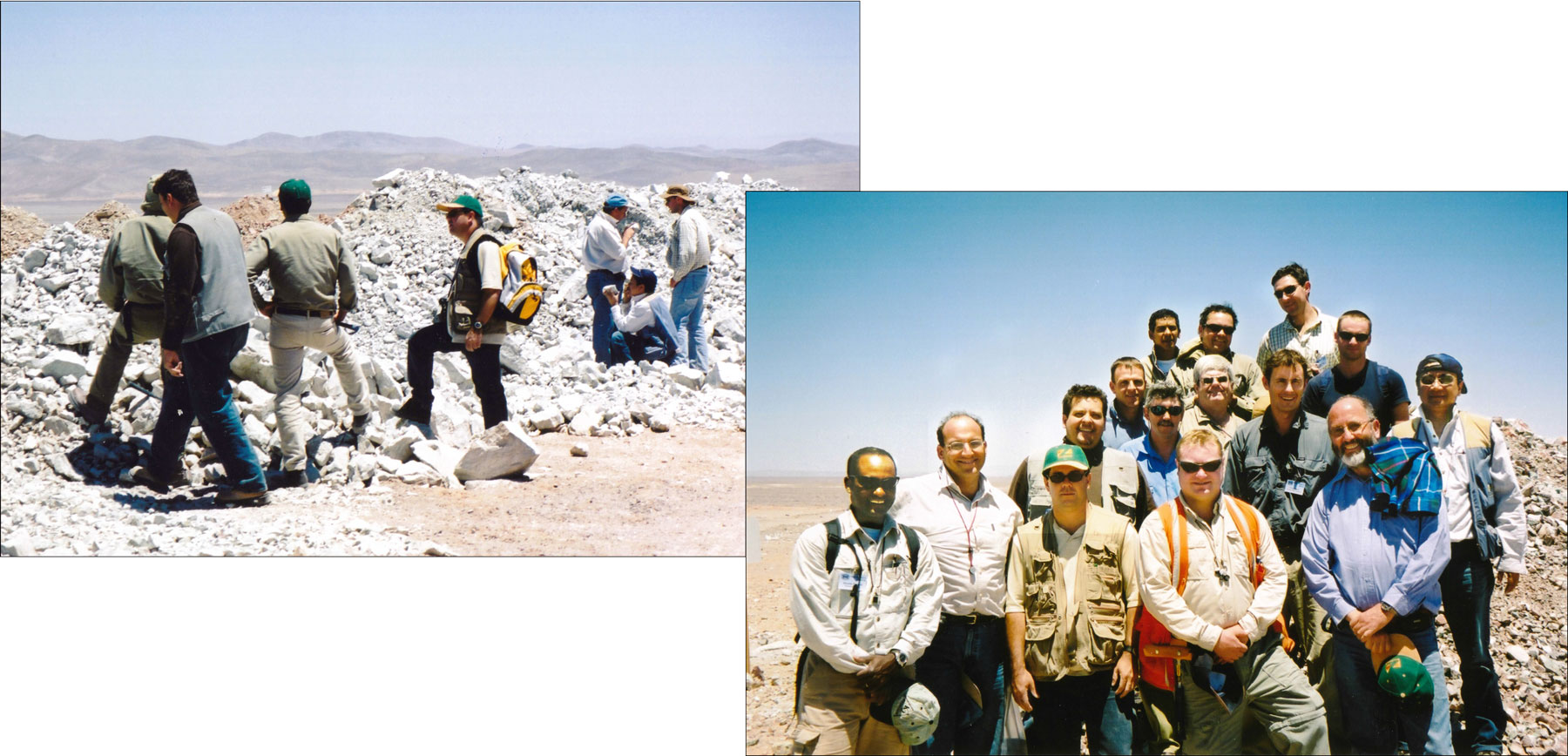 Spoil heaps from Spence decline through deposit. The Group at Spence